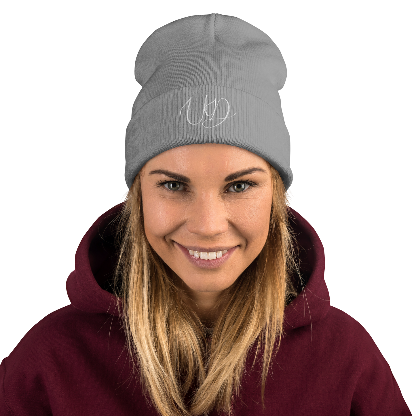 UNIFERENT EMBROIDERED WHITE Logo Unisex knit Beanie (35)