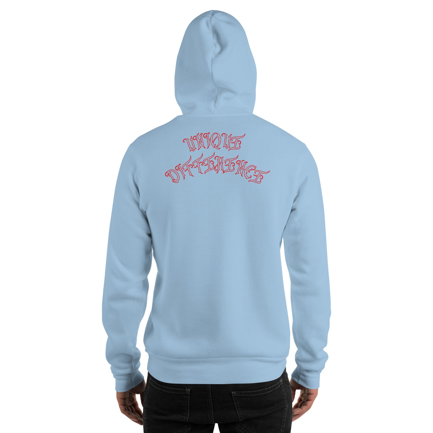 UNIFERENT VALENTINE BLOOD rose with back logo Red light Unisex Hoodie (150)