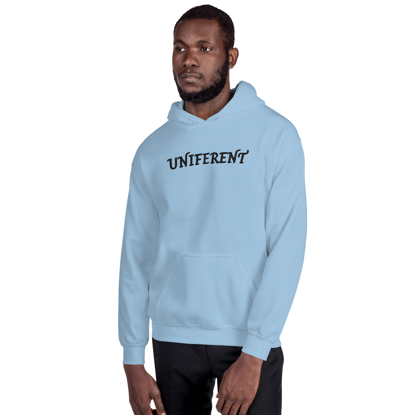 UNIFERENT EMB LARGE Full Logo Centre Light Unisex Hoodie (123)