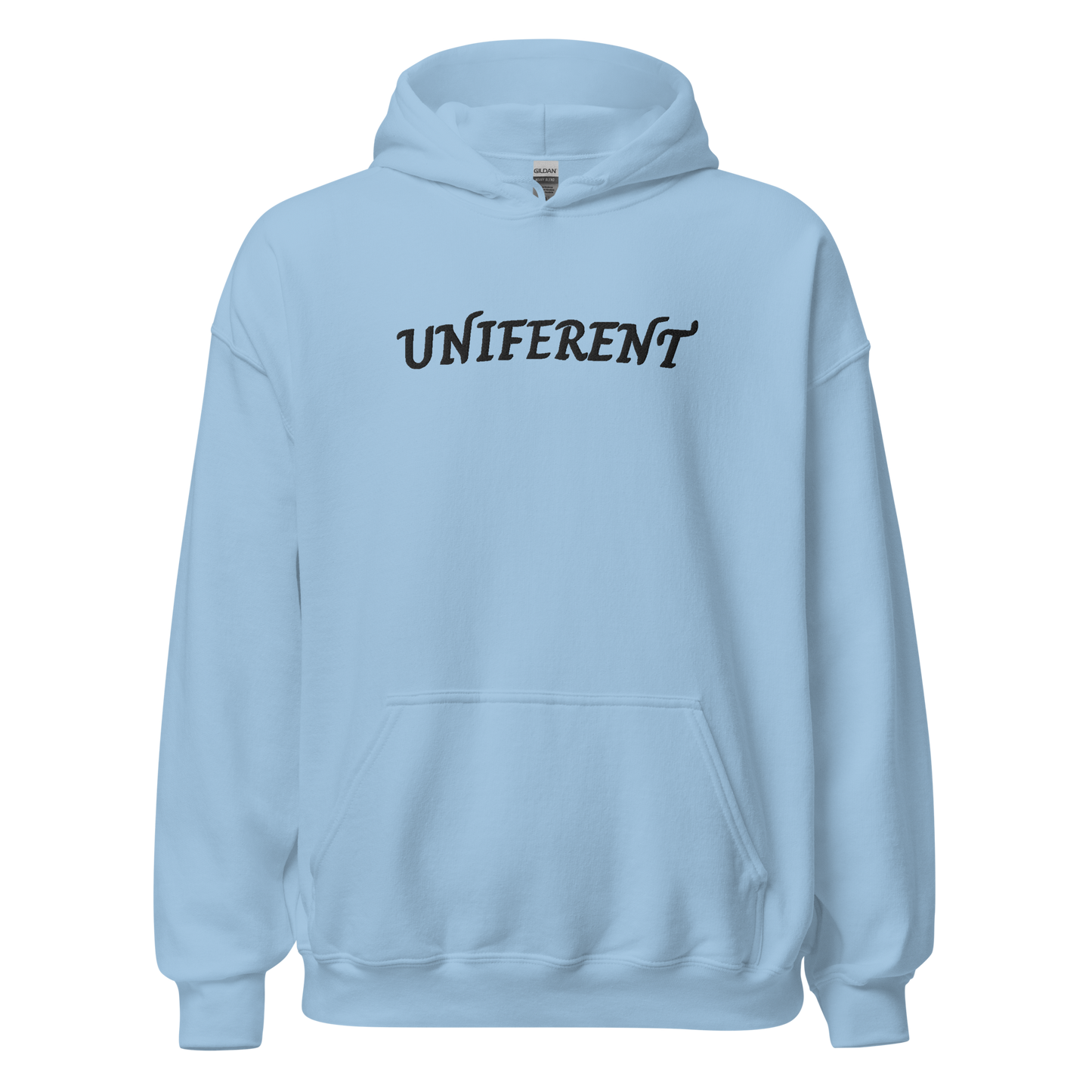 UNIFERENT EMB LARGE Full Logo Centre Light Unisex Hoodie (123)