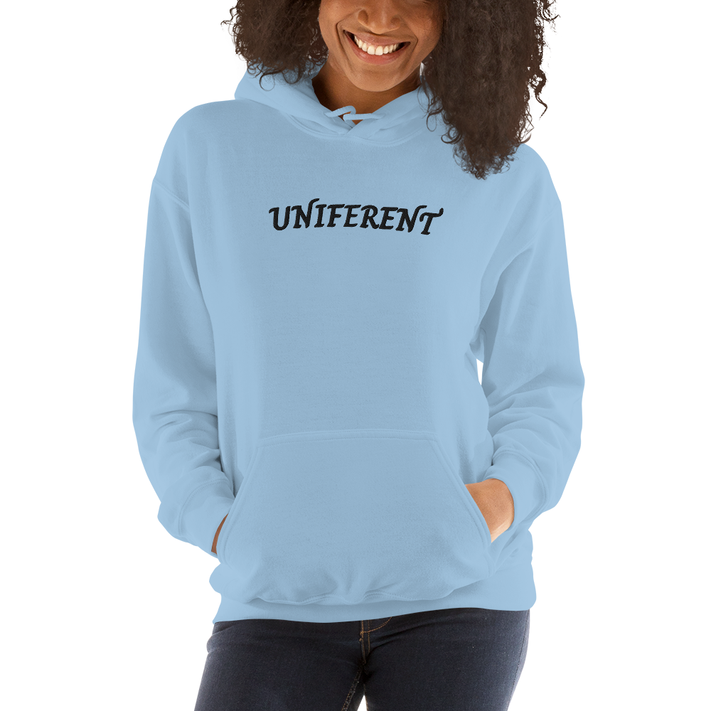 UNIFERENT EMB LARGE Full Logo Centre Light Unisex Hoodie (123)