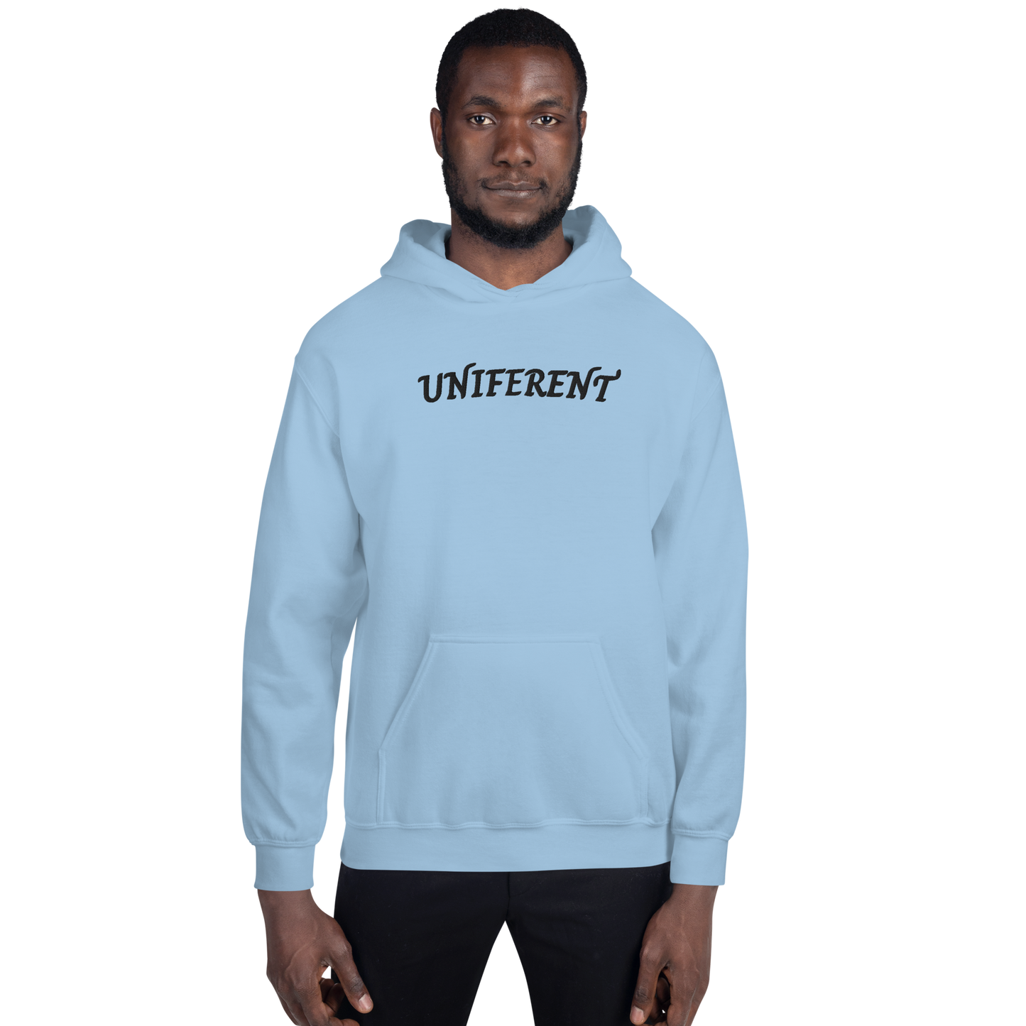 UNIFERENT EMB LARGE Full Logo Centre Light Unisex Hoodie (123)