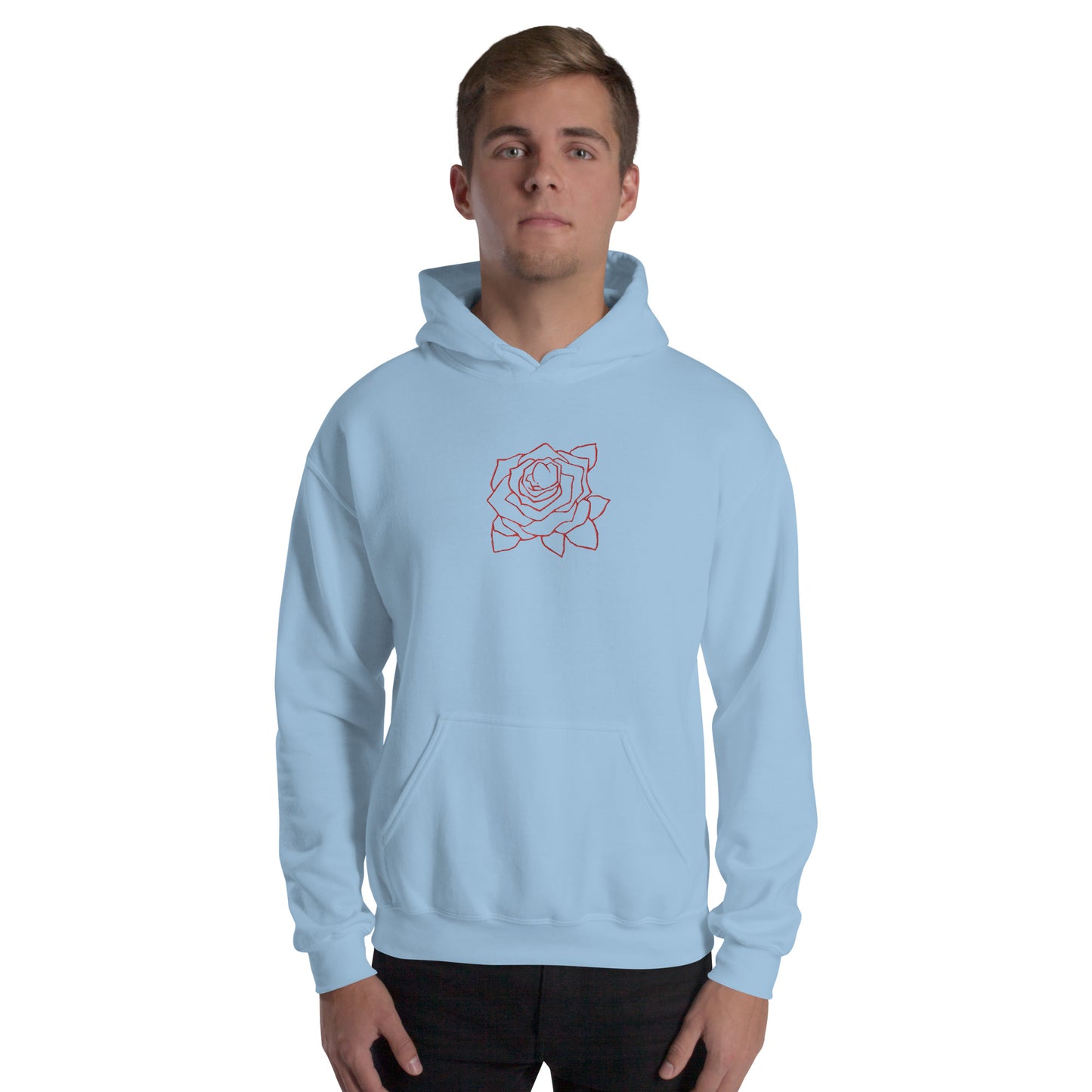 UNIFERENT VALENTINE BLOOD rose with back logo Red light Unisex Hoodie (150)
