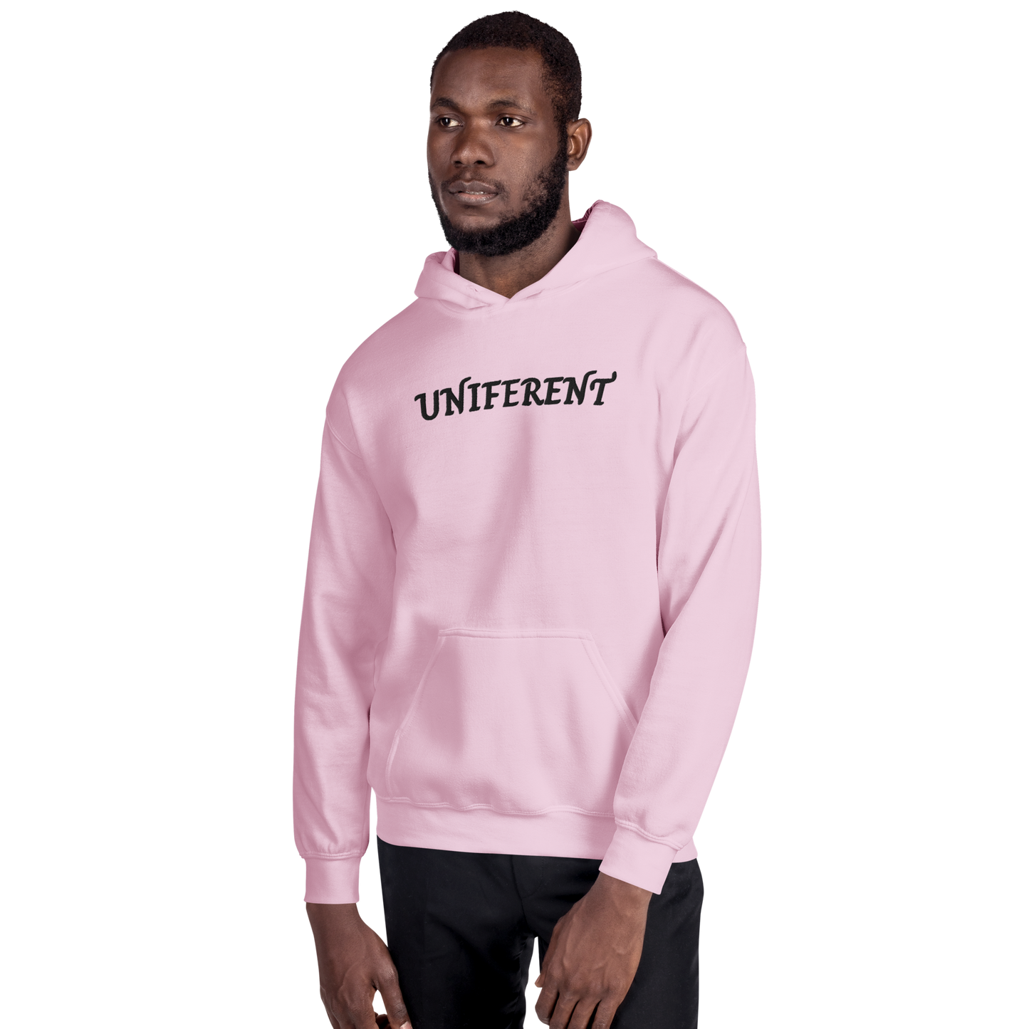 UNIFERENT EMB LARGE Full Logo Centre Light Unisex Hoodie (123)