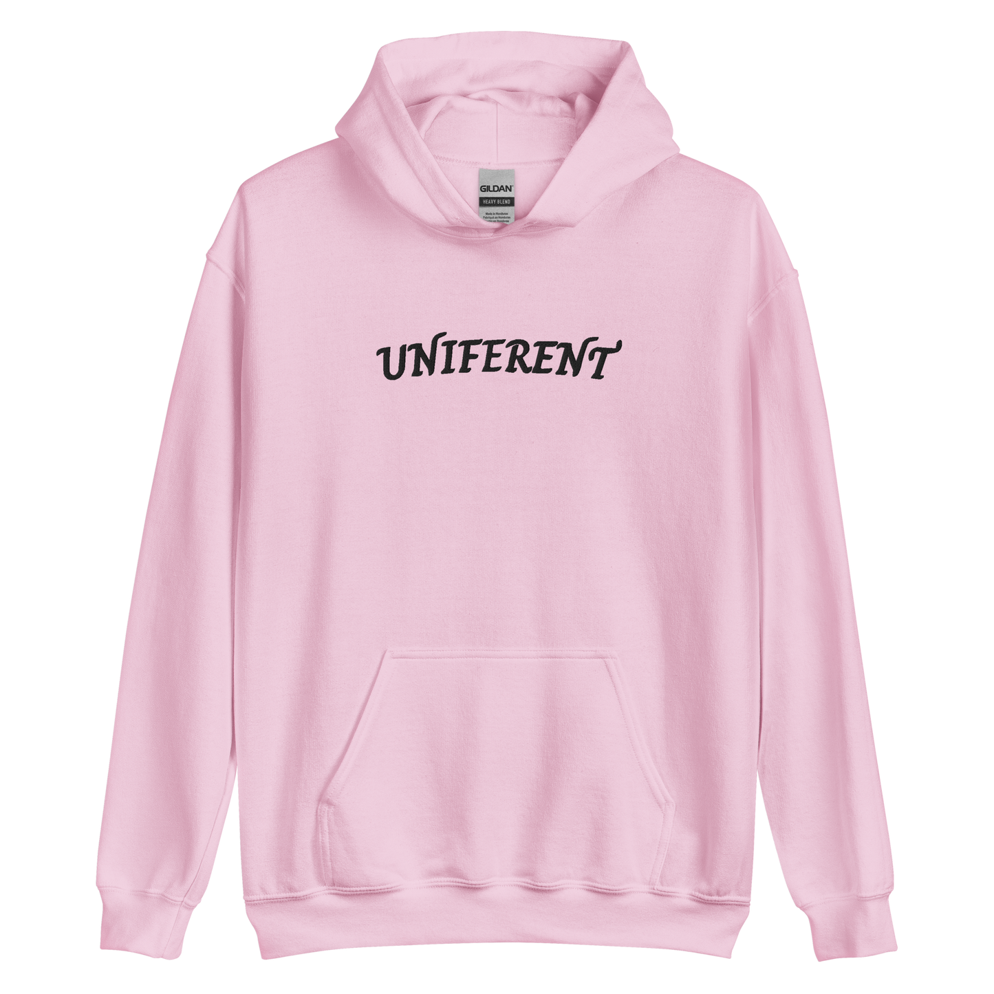 UNIFERENT EMB LARGE Full Logo Centre Light Unisex Hoodie (123)