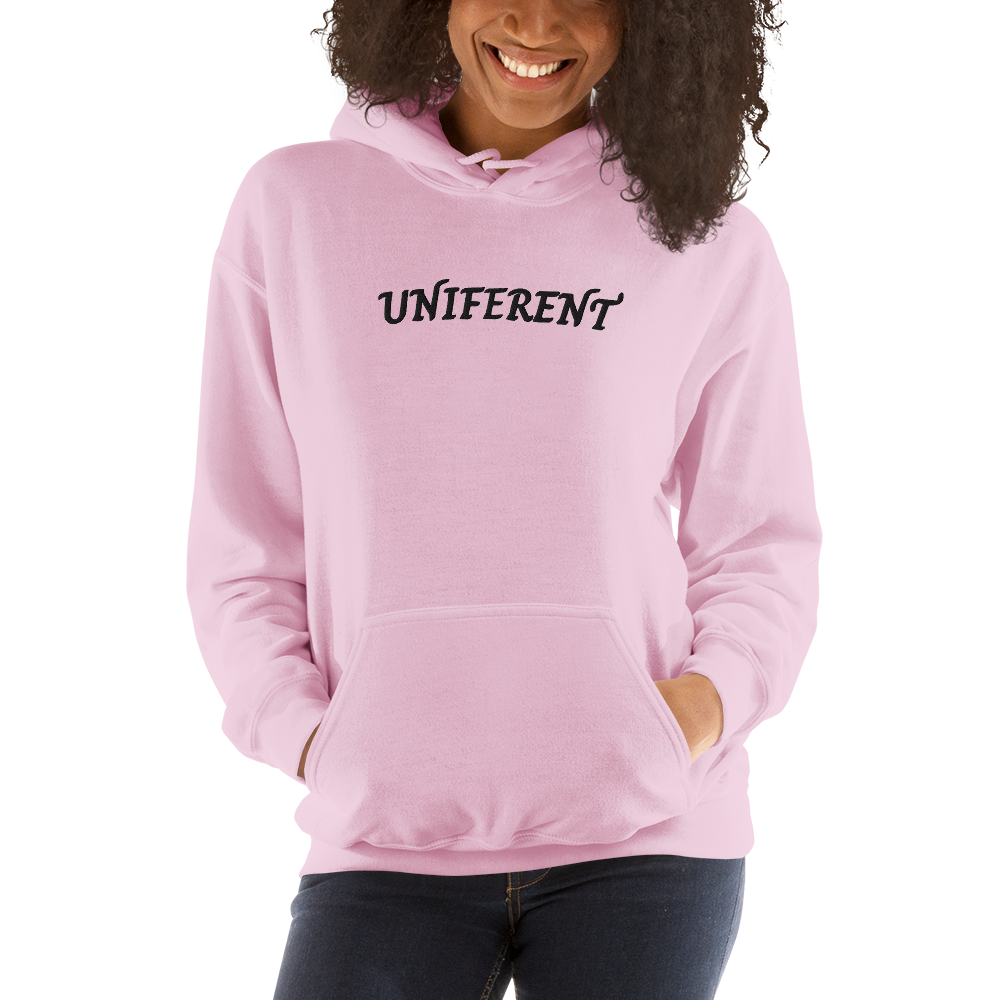 UNIFERENT EMB LARGE Full Logo Centre Light Unisex Hoodie (123)