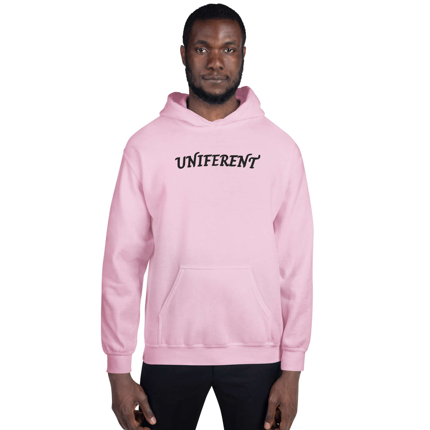 UNIFERENT EMB LARGE Full Logo Centre Light Unisex Hoodie (123)