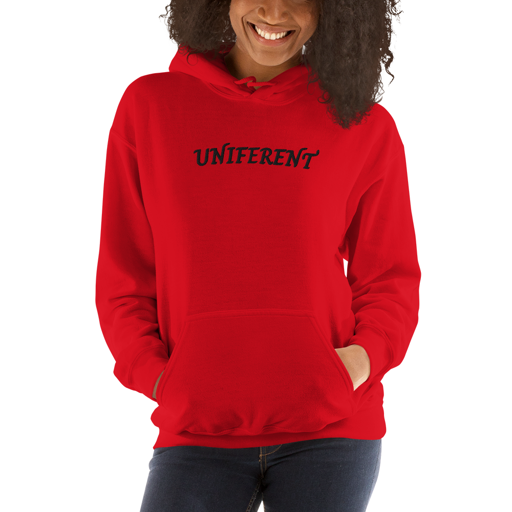 UNIFERENT EMB LARGE Full Logo Centre Light Unisex Hoodie (123)