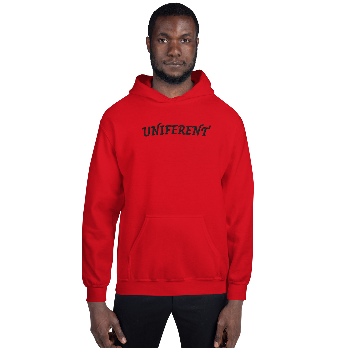 UNIFERENT EMB LARGE Full Logo Centre Light Unisex Hoodie (123)