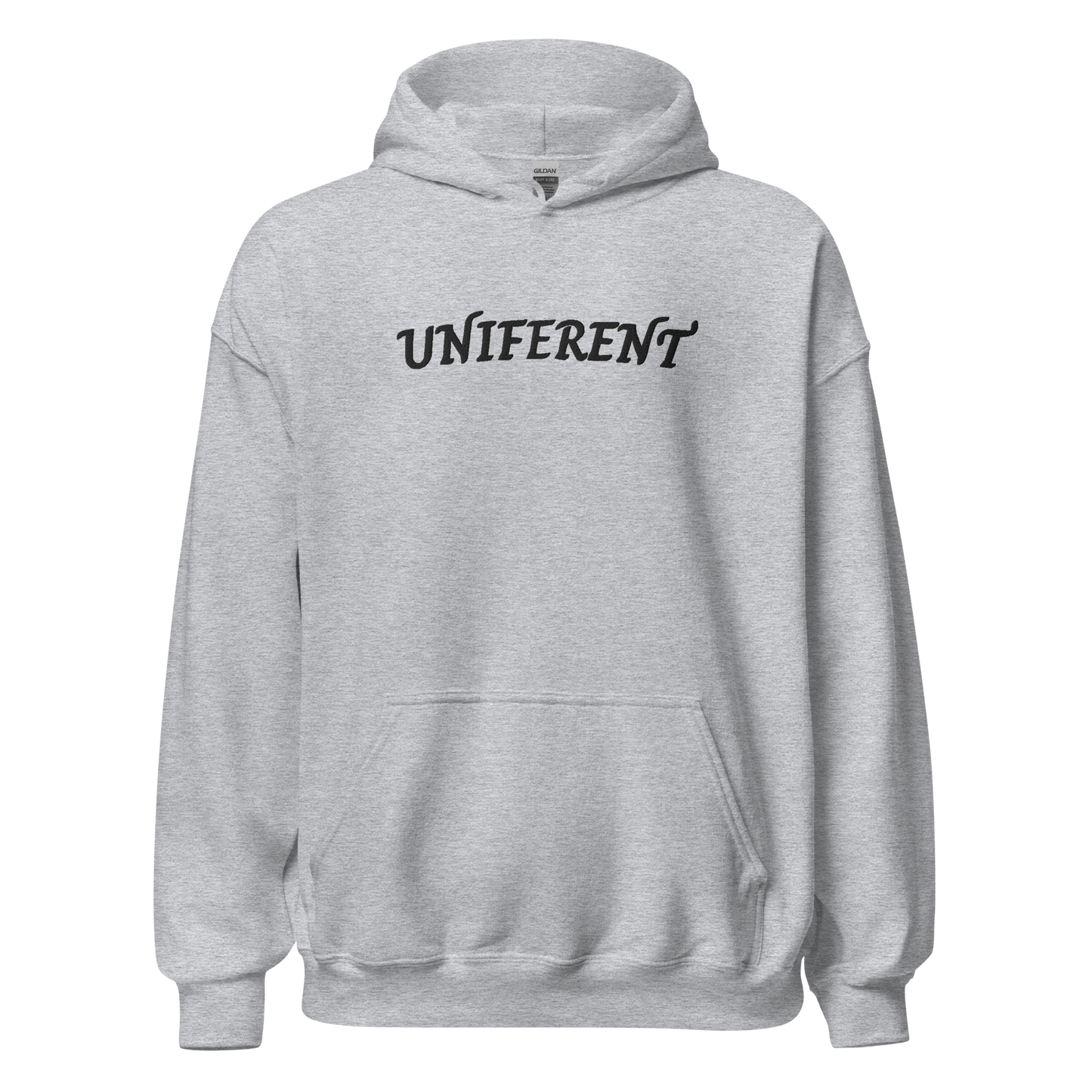 UNIFERENT EMB LARGE Full Logo Centre Light Unisex Hoodie (123)