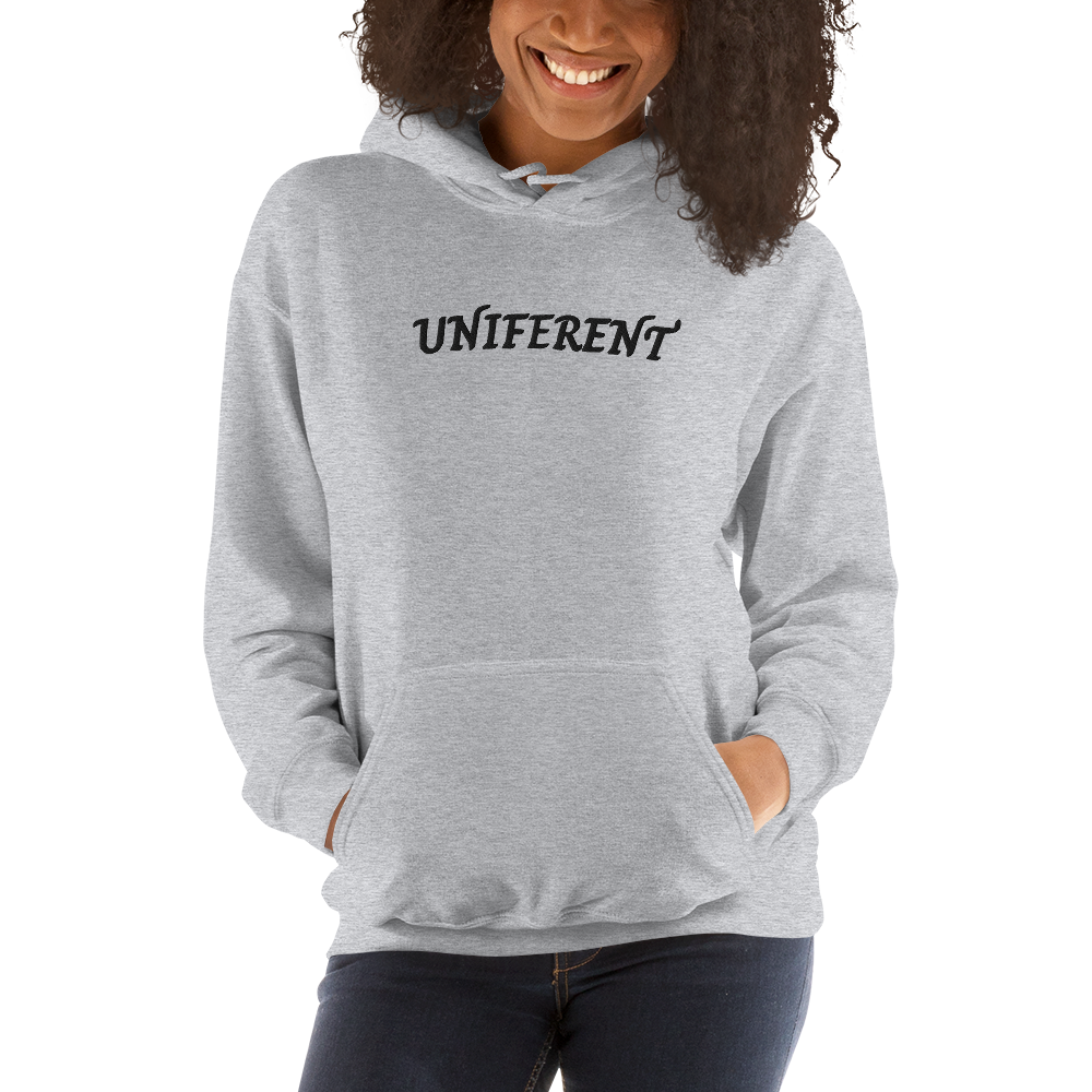 UNIFERENT EMB LARGE Full Logo Centre Light Unisex Hoodie (123)