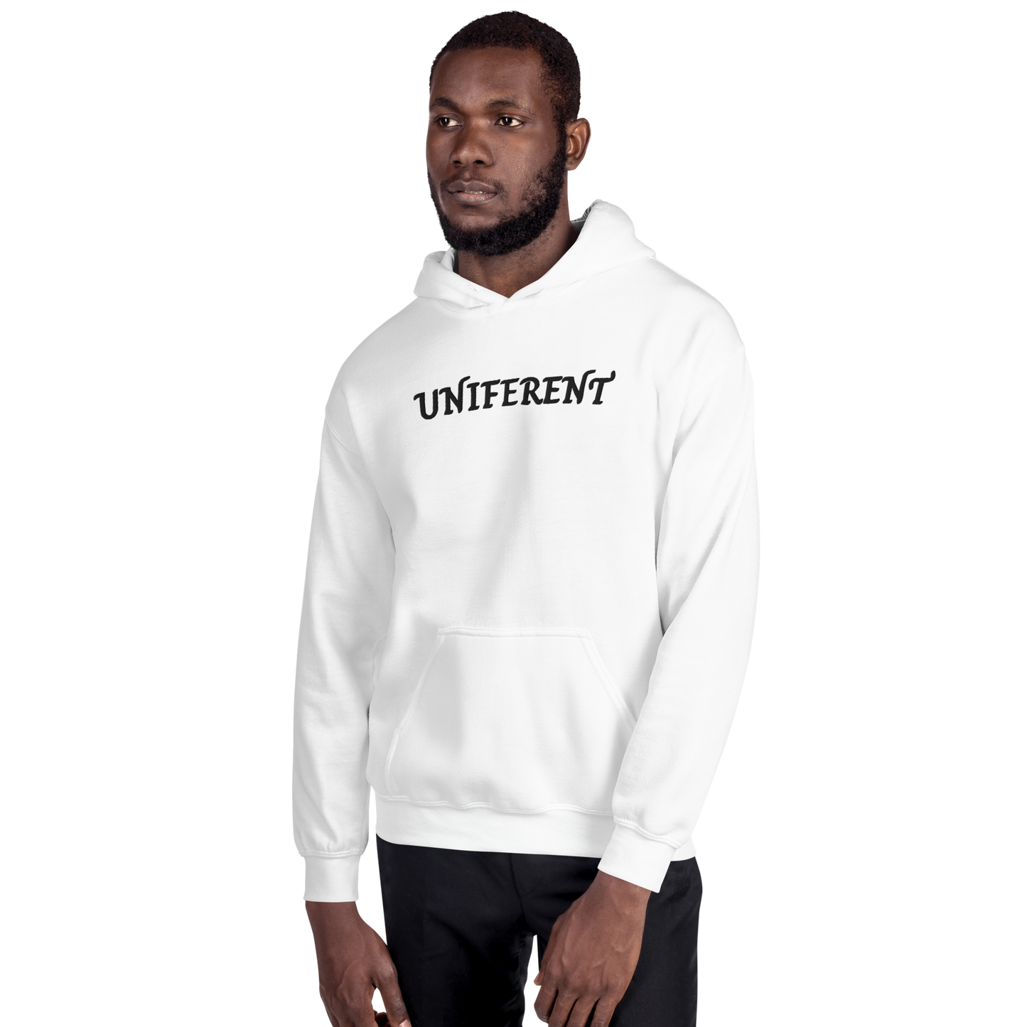 UNIFERENT EMB LARGE Full Logo Centre Light Unisex Hoodie (123)