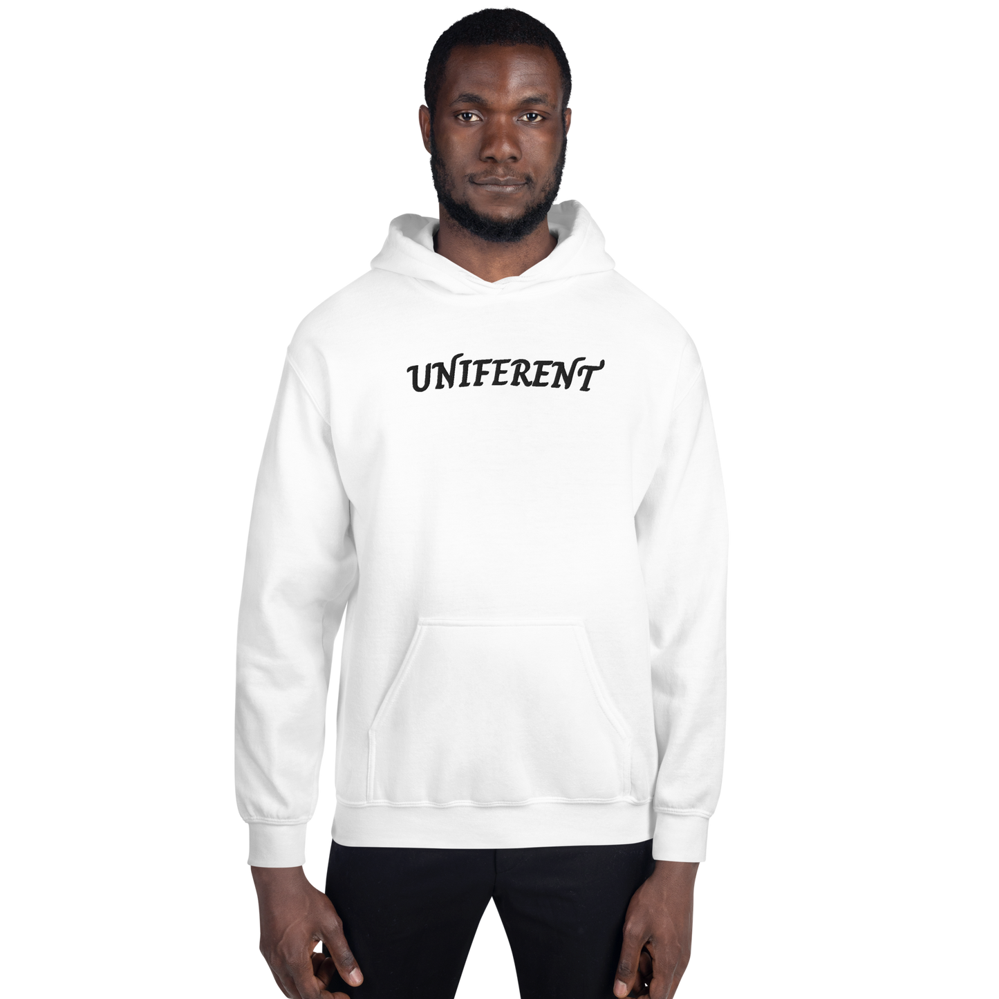 UNIFERENT EMB LARGE Full Logo Centre Light Unisex Hoodie (123)