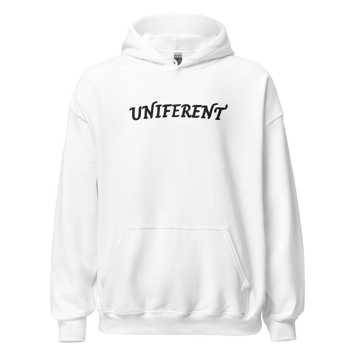 UNIFERENT EMB LARGE Full Logo Centre Light Unisex Hoodie (123)