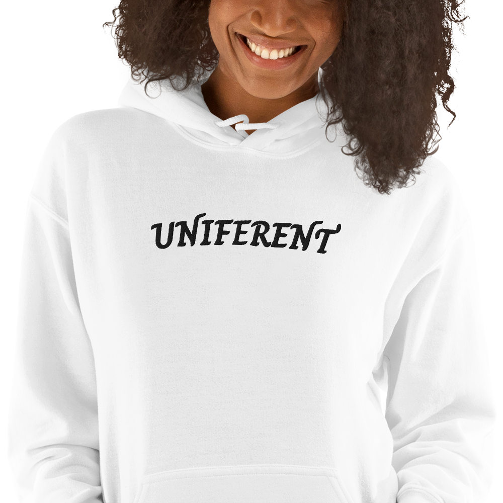 UNIFERENT EMB LARGE Full Logo Centre Light Unisex Hoodie (123)