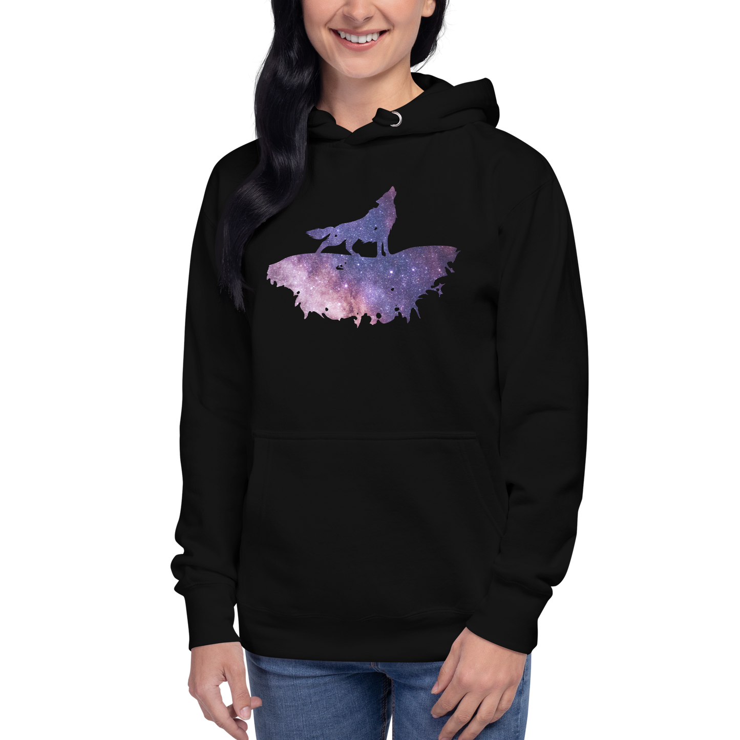 THE UNIFERENT DARK Skies Wolf One Dark Unisex Hoodie (107)