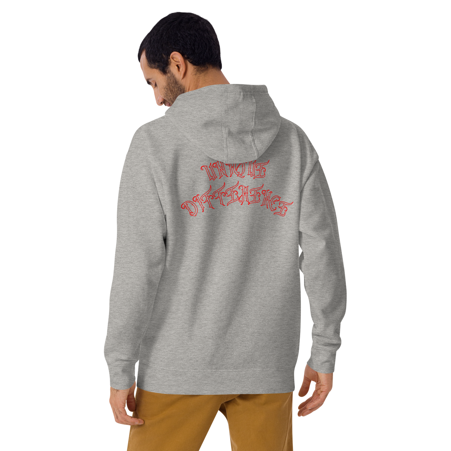 UNIFERENT VALENTINE RED rose with red back logo light Unisex Hoody (85)
