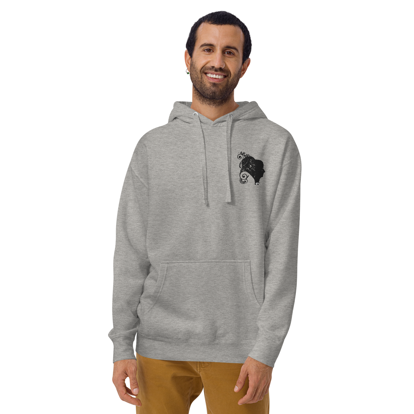 UNIFERENT VALENTINE HER Embroidered Dark Unisex Hoodie (105)