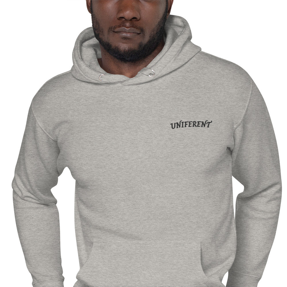 UNIFERENT EMB FULL Left Logo Curved Light Unisex Premium Hoodie (127)