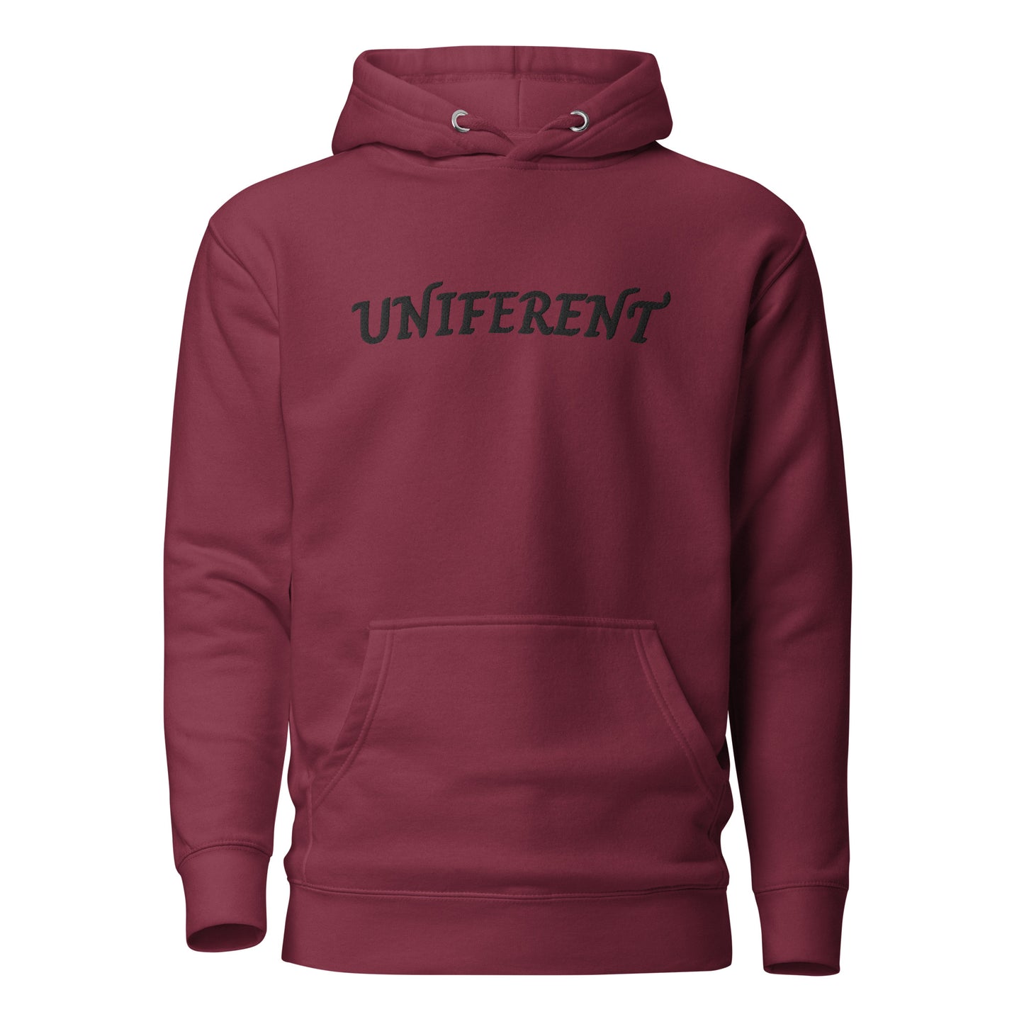 UNIFERENT EMB FULL Centre Logo Curved Light Unisex Premium Hoodie (125)