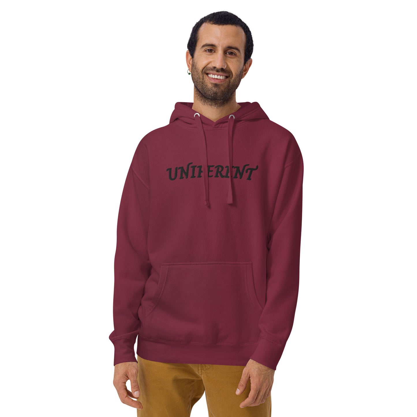 UNIFERENT EMB FULL Centre Logo Curved Light Unisex Premium Hoodie (125)