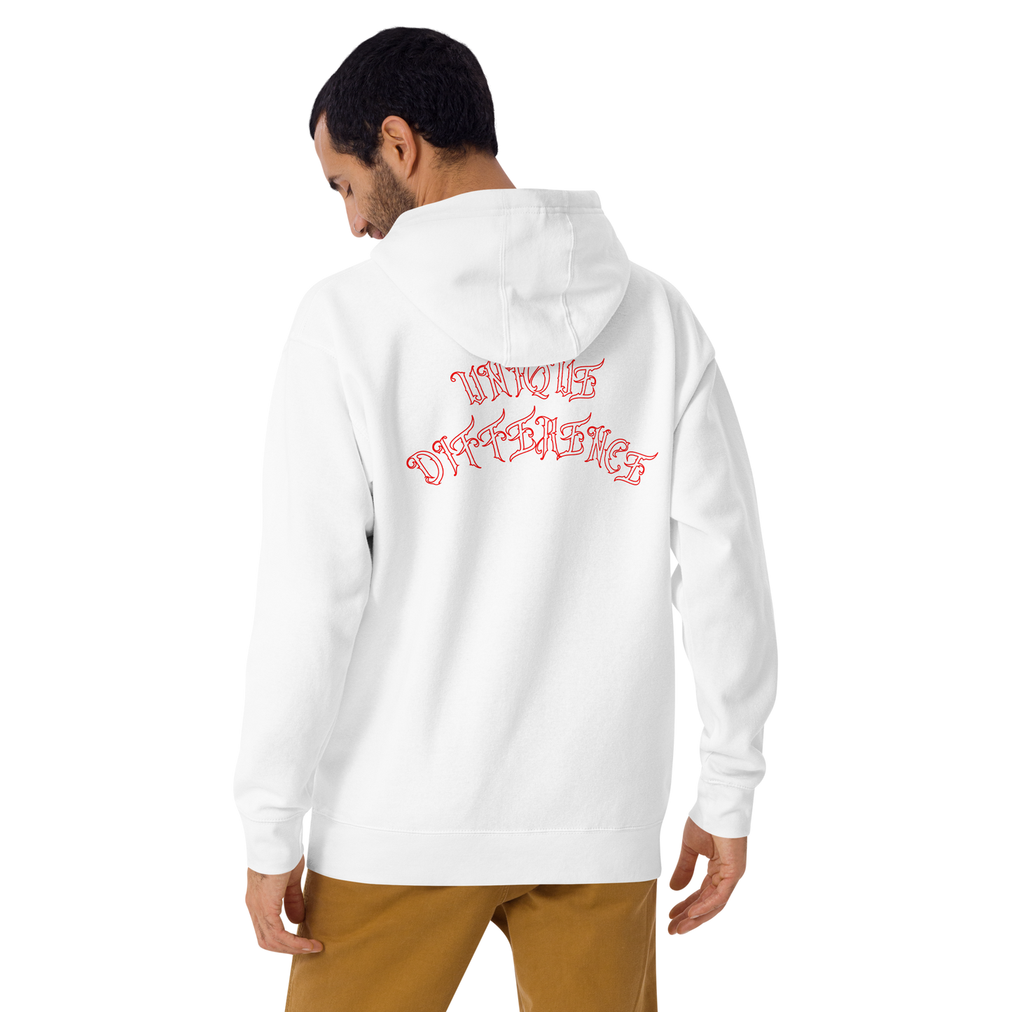 UNIFERENT VALENTINE RED rose with red back logo light Unisex Hoody (85)
