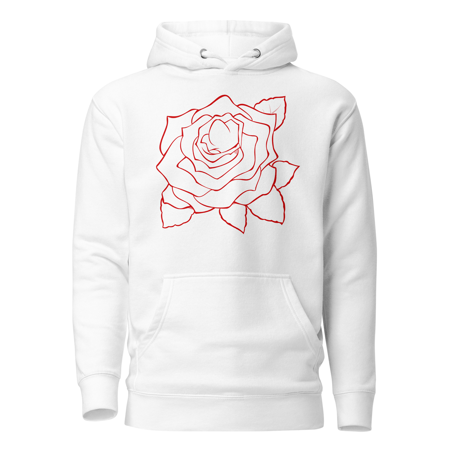UNIFERENT VALENTINE RED rose with red back logo light Unisex Hoody (85)