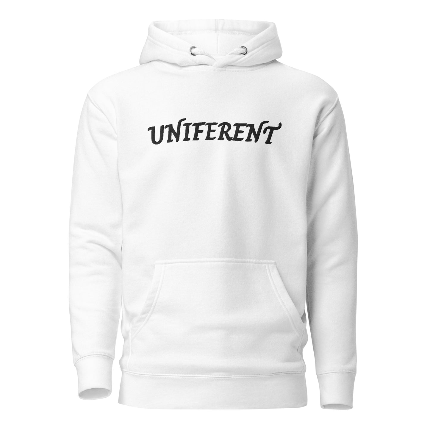 UNIFERENT EMB FULL Centre Logo Curved Light Unisex Premium Hoodie (125)