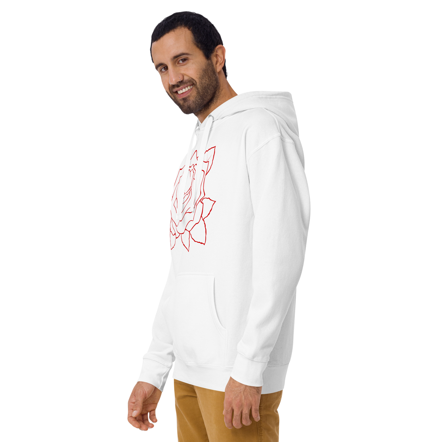UNIFERENT VALENTINE RED rose with red back logo light Unisex Hoody (85)