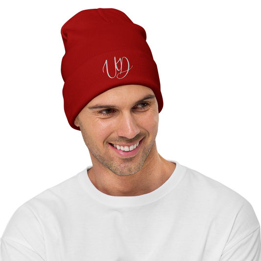 UNIFERENT EMBROIDERED WHITE Logo Unisex knit Beanie (35)