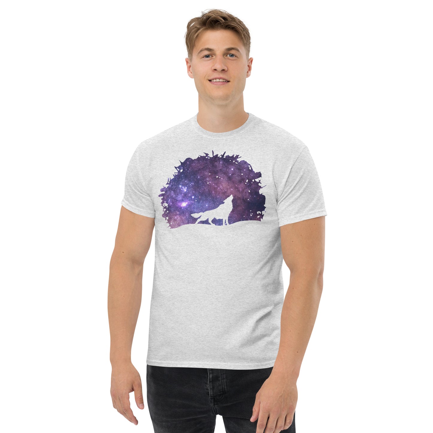 UNIFERENT DARK SKIES wolf cut one inverted light Men's classic tee (80)