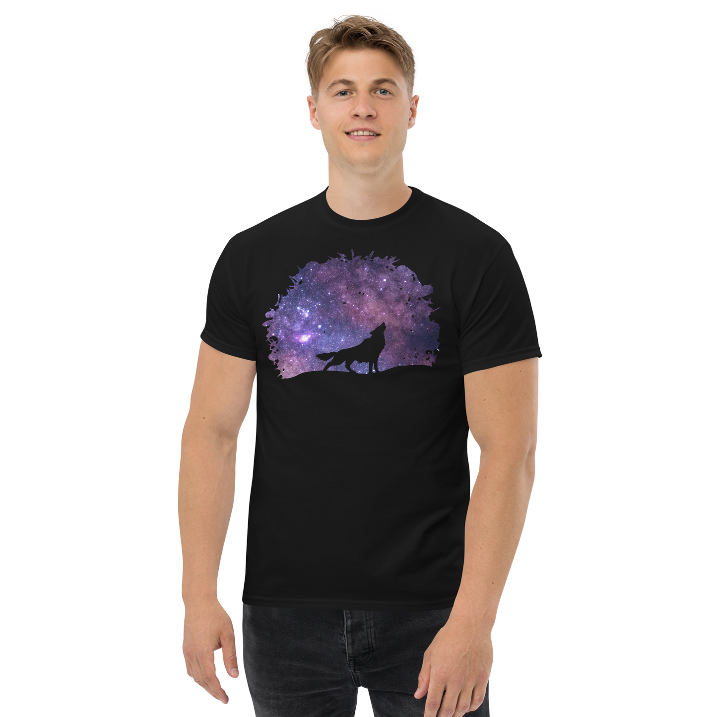 UNIFERENT DARK SKIES wolf cut one inverted dark Men's classic tee (82)