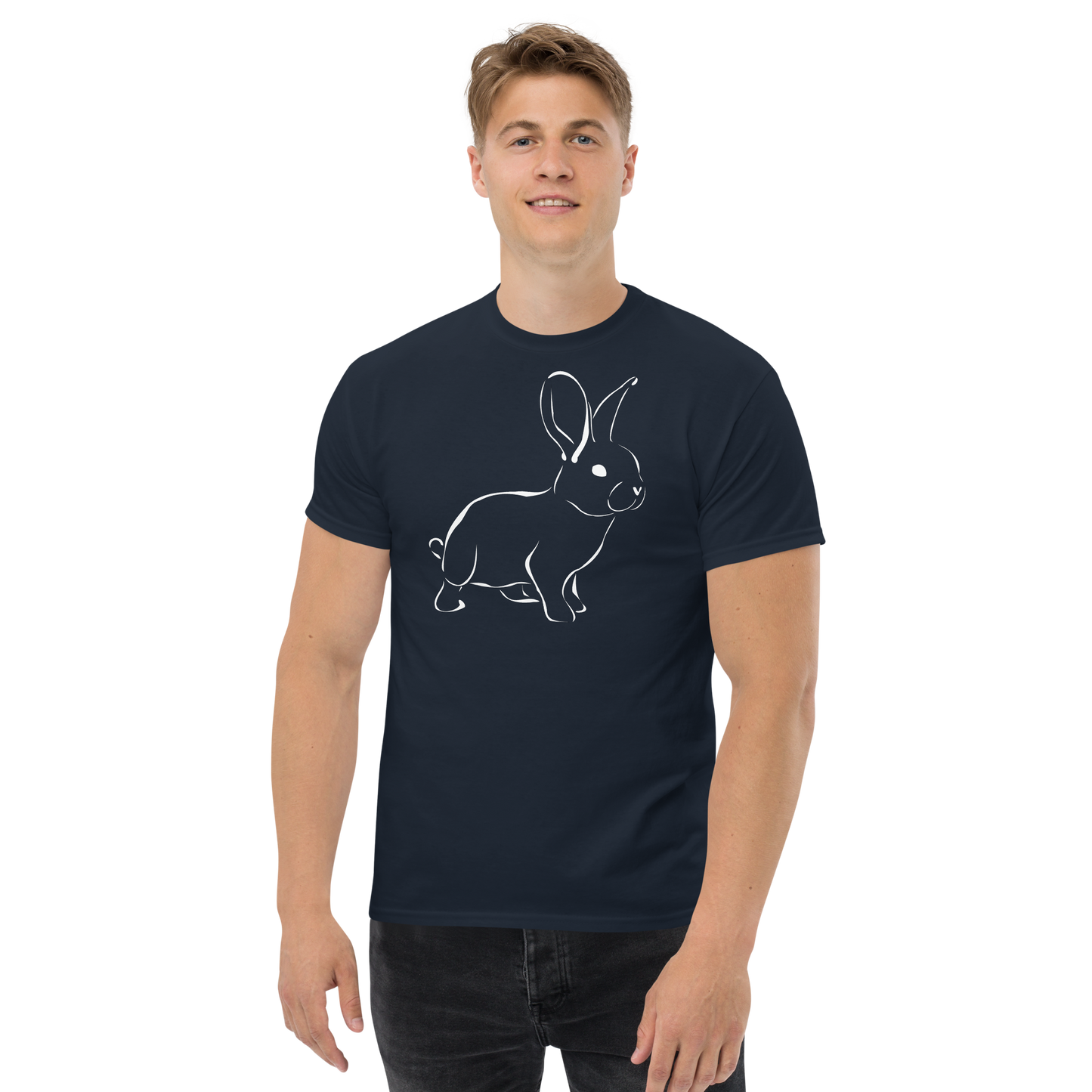 UNIFERENT CNY 2023 rabbit light logo with back symbol Men's classic tee (72)