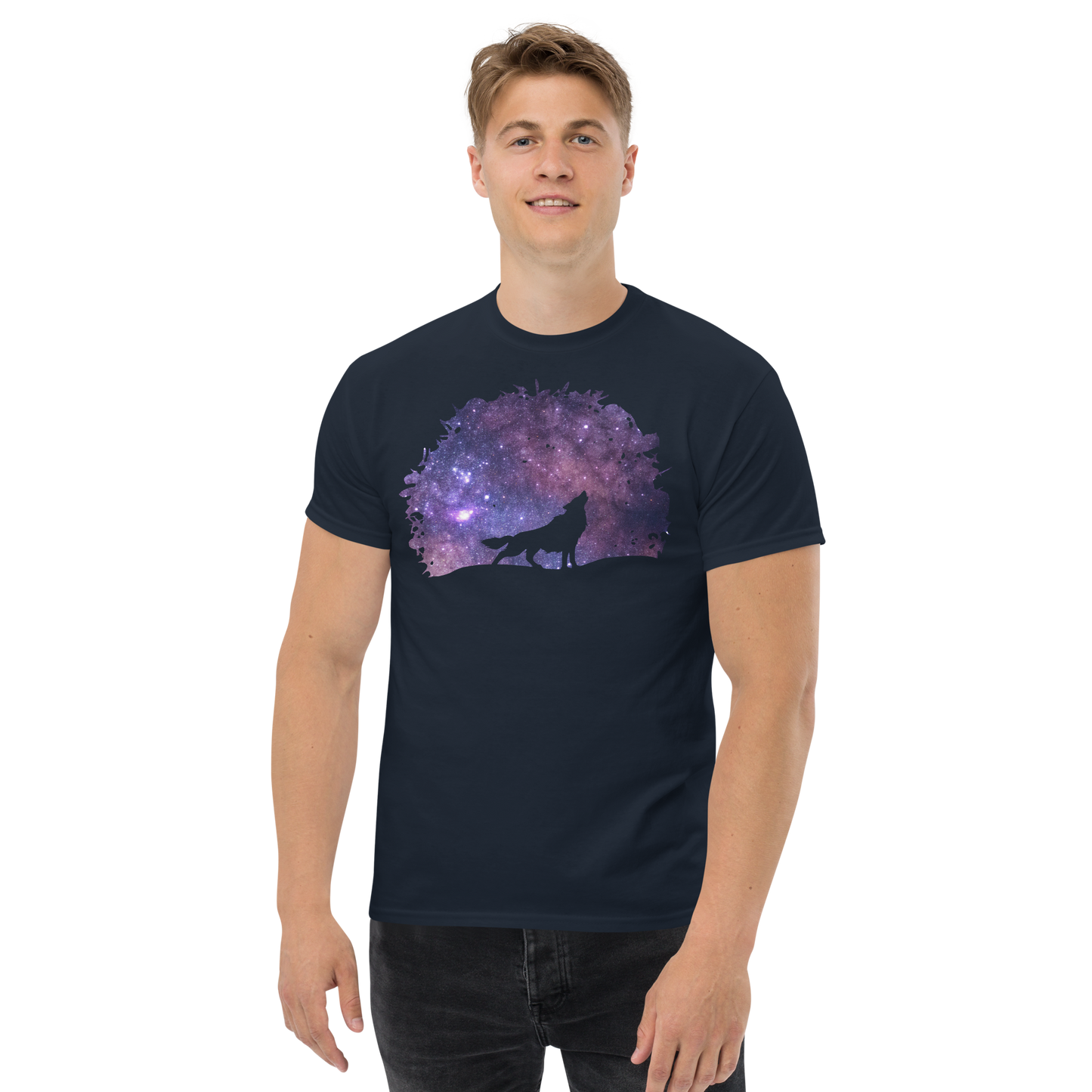 UNIFERENT DARK SKIES wolf cut one inverted dark Men's classic tee (82)