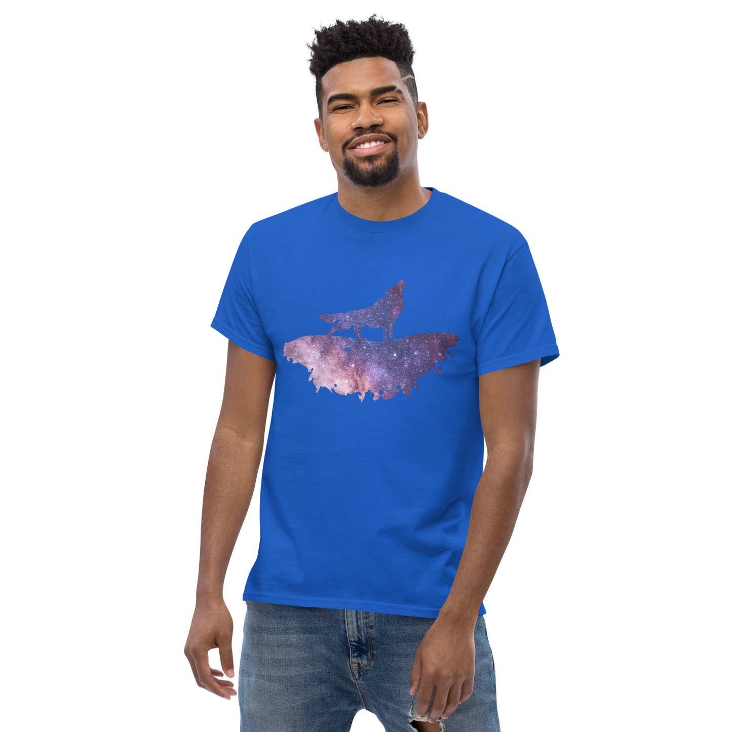 UNIFERENT DARK SKIES wolf cut one dark Men's classic tee (81)