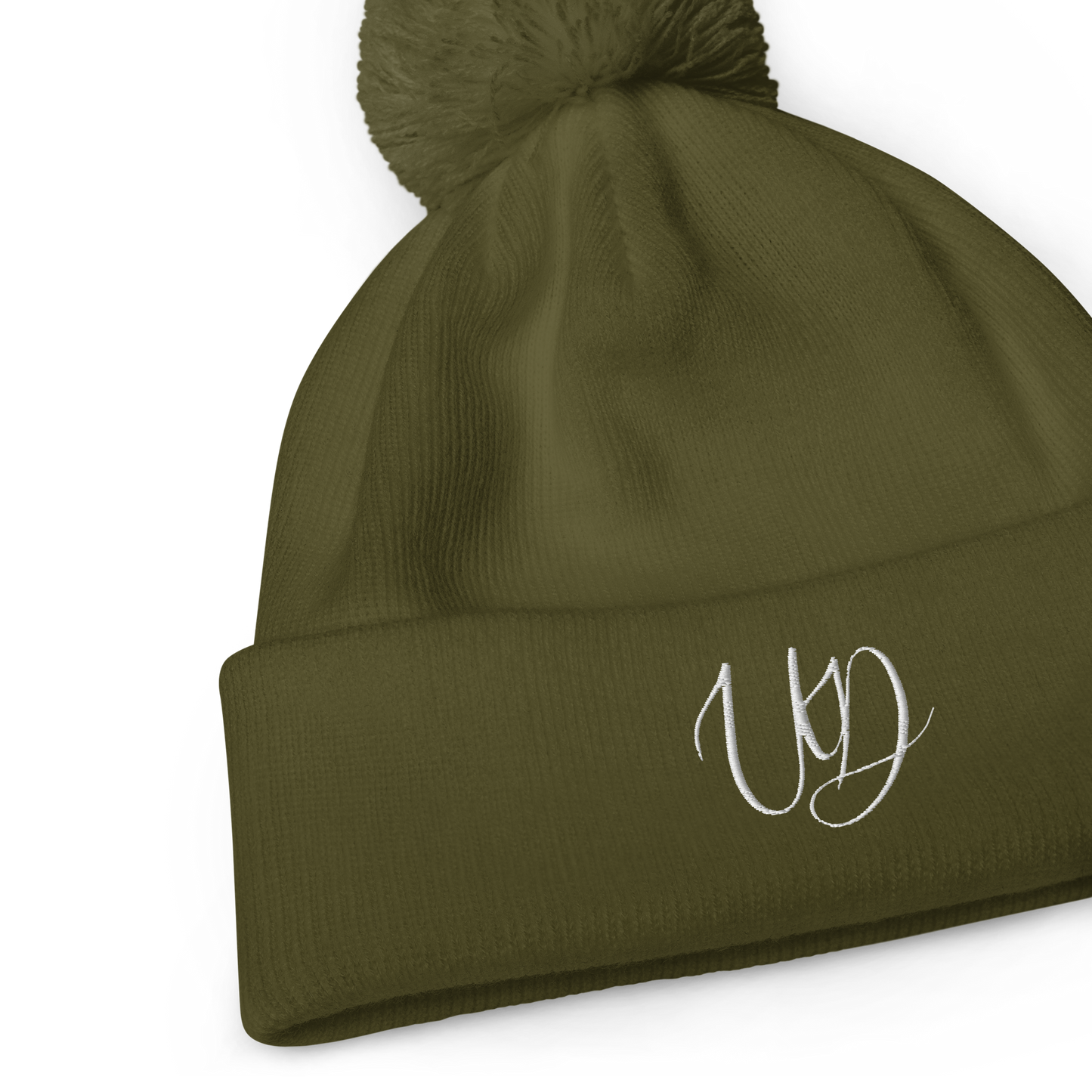 UNIFERENT EMBROIDERED WHITE logo Double layer knit Pom-Pom Unisex beanie (33)