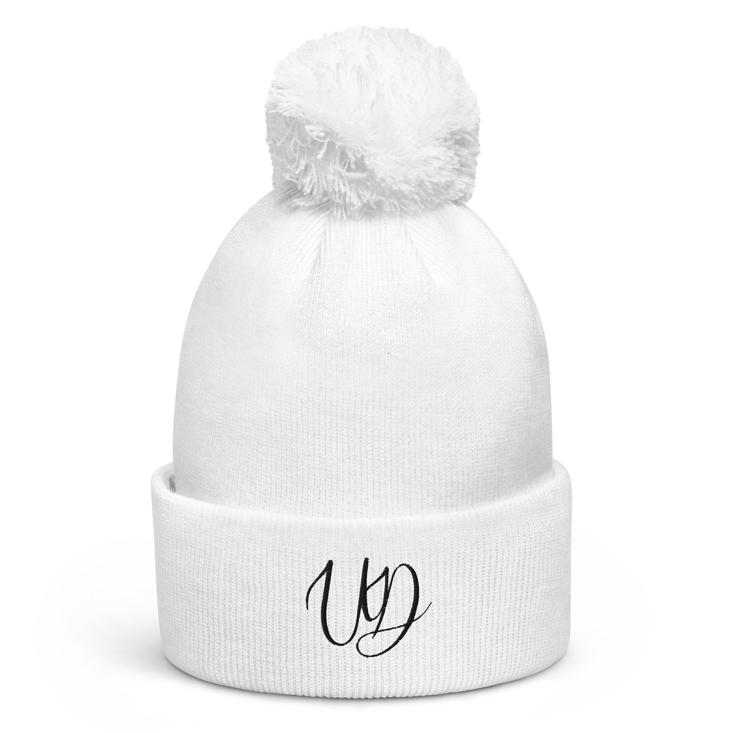 UNIFERENT EMBROIDERED BLACK logo Double layer knit Pom-Pom Unisex beanie (34)