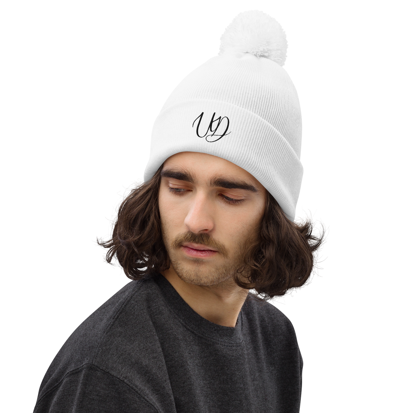 UNIFERENT EMBROIDERED BLACK logo Double layer knit Pom-Pom Unisex beanie (34)