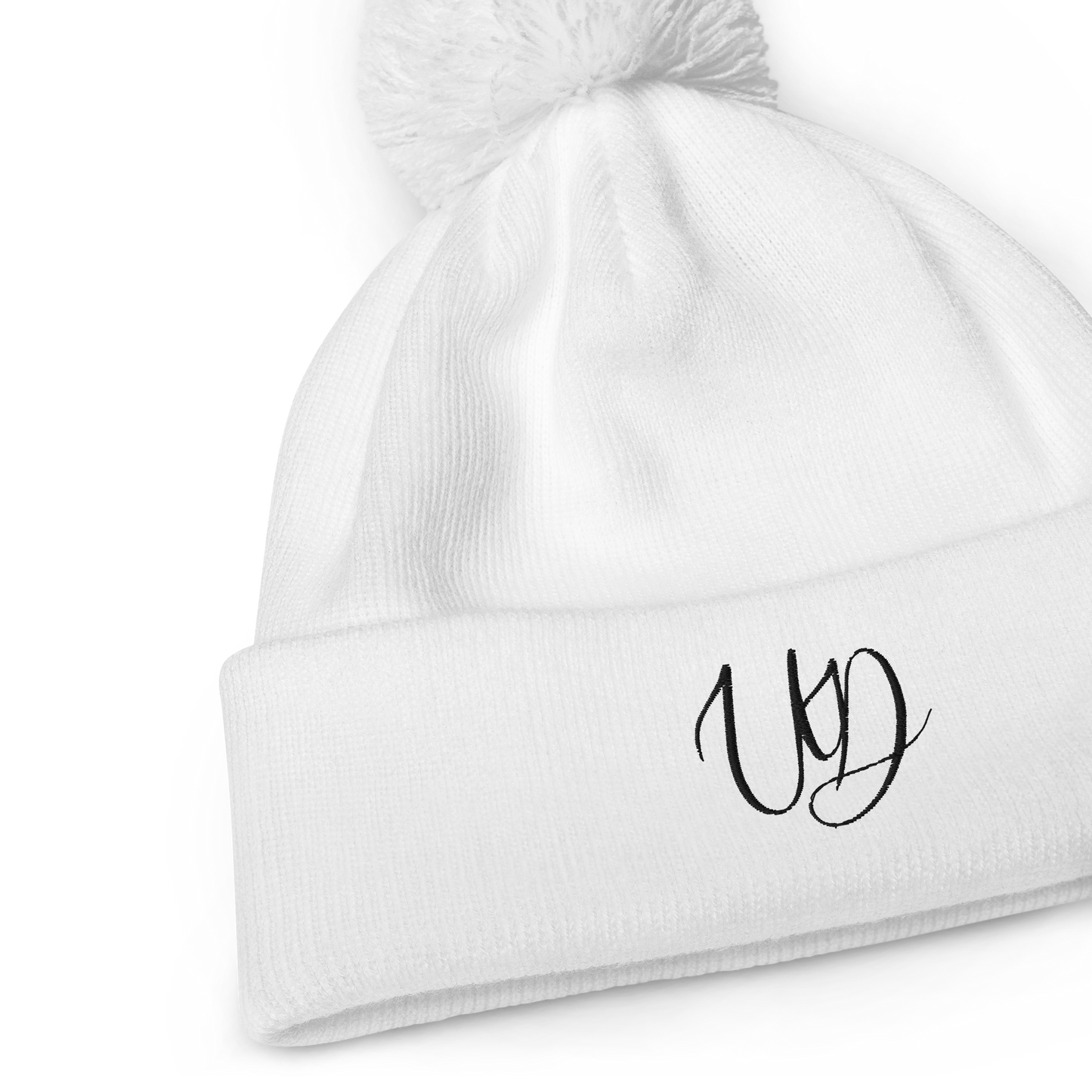 UNIFERENT EMBROIDERED BLACK logo Double layer knit Pom-Pom Unisex beanie (34)