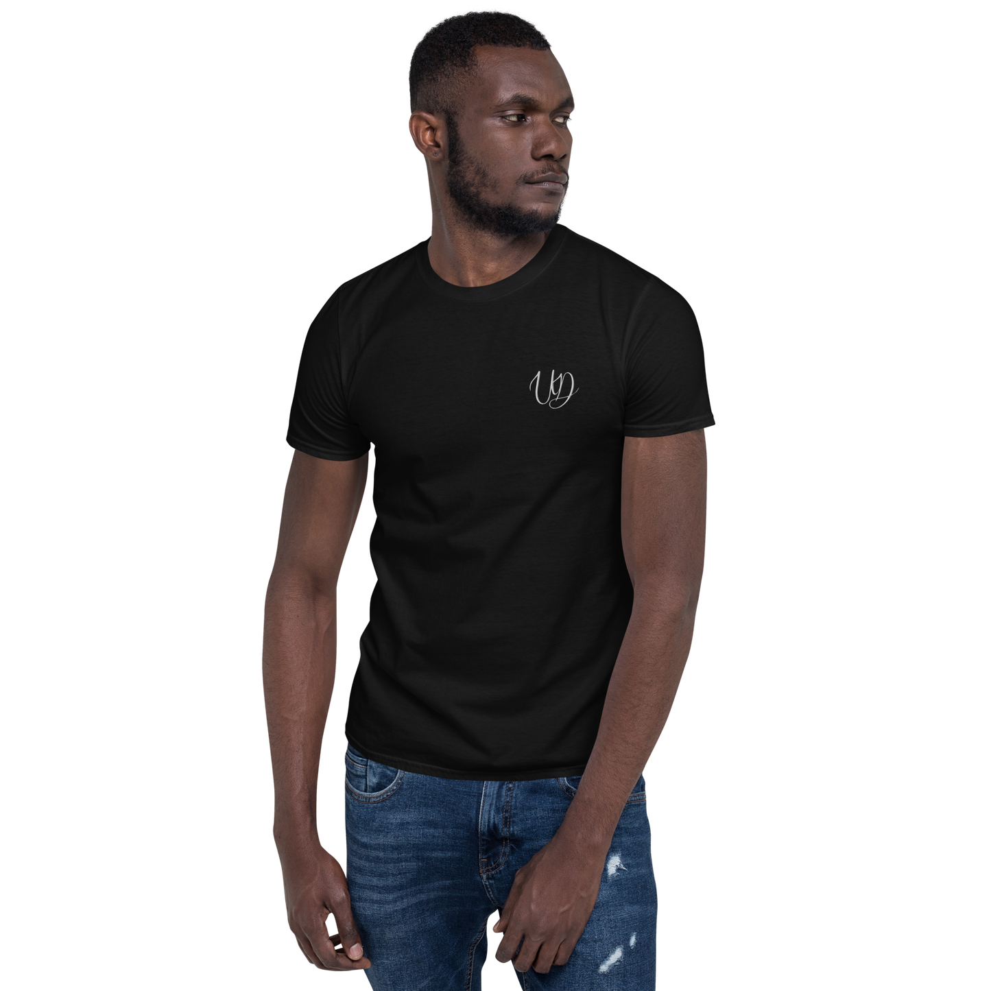 UNIFERENT EMBROIDERED SMALL logo WHITE Short-Sleeve Unisex T-Shirt (1)
