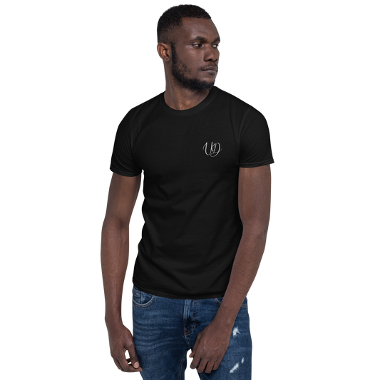 UNIFERENT EMBROIDERED SMALL logo WHITE Short-Sleeve Unisex T-Shirt (1)
