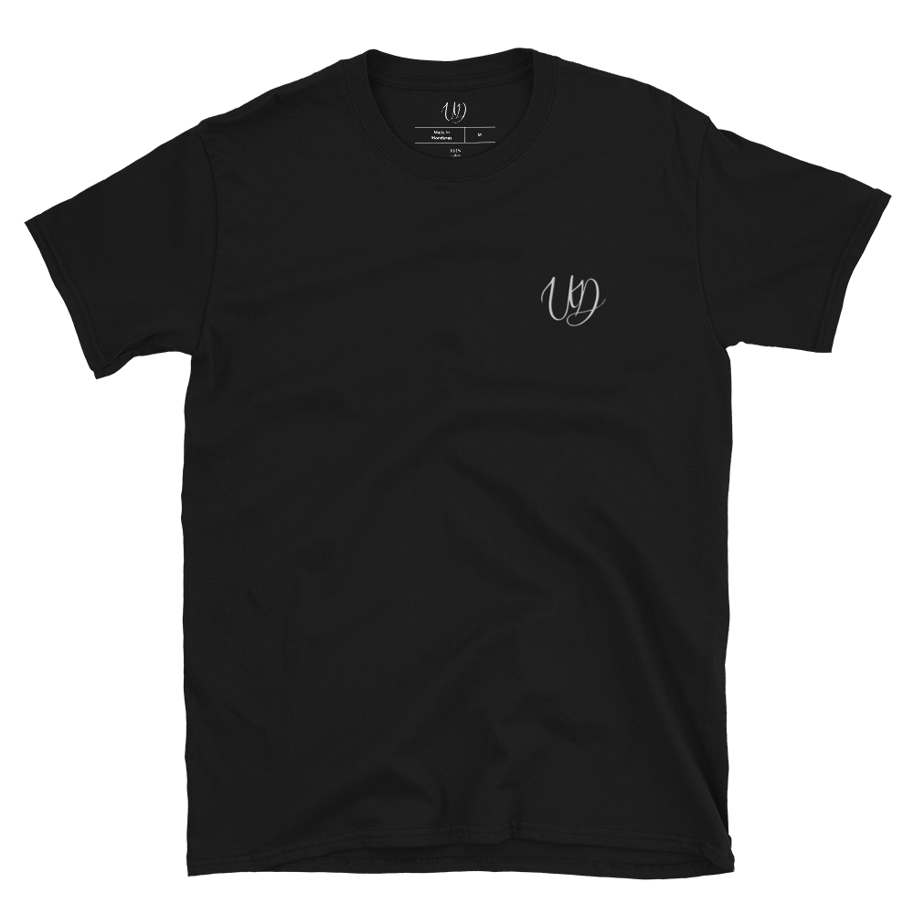 UNIFERENT EMBROIDERED SMALL logo WHITE Short-Sleeve Unisex T-Shirt (1)