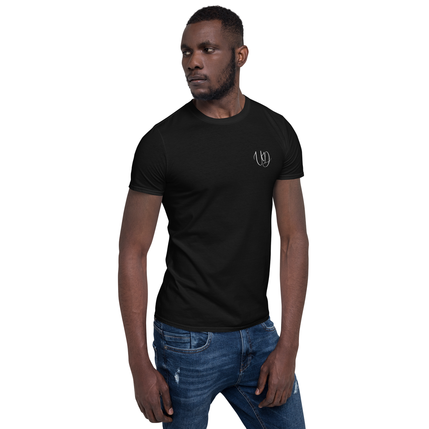 UNIFERENT EMBROIDERED SMALL logo WHITE Short-Sleeve Unisex T-Shirt (1)