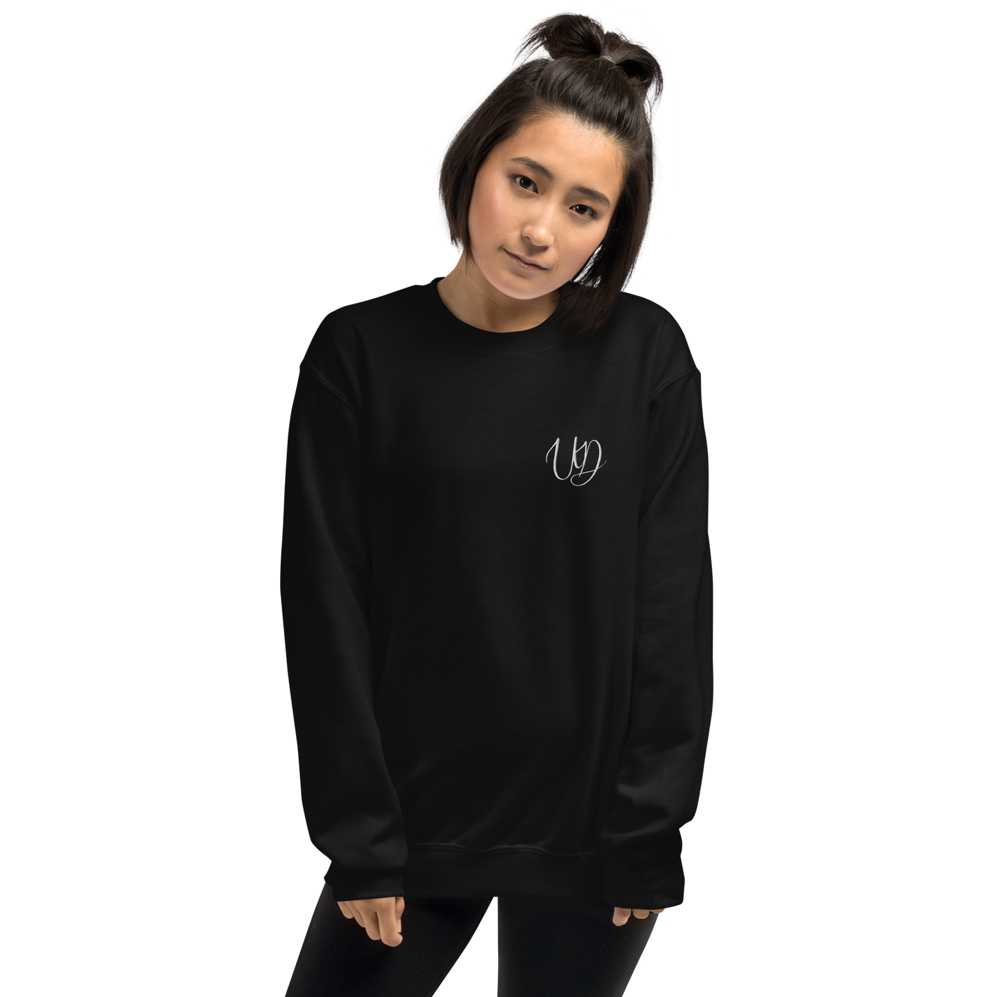 UNIFERENT EMBROIDERED SMALL logo white Unisex Sweatshirt (20)