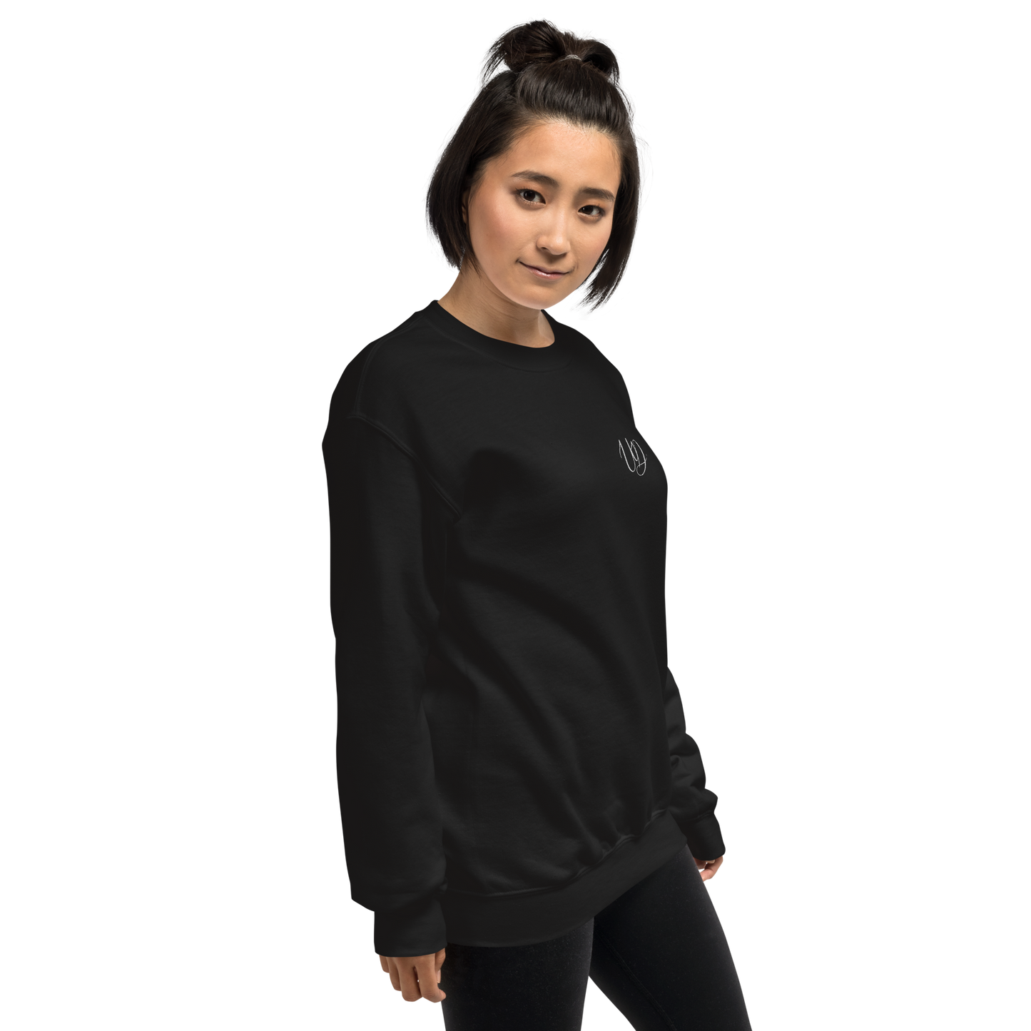 UNIFERENT EMBROIDERED SMALL logo white Unisex Sweatshirt (20)