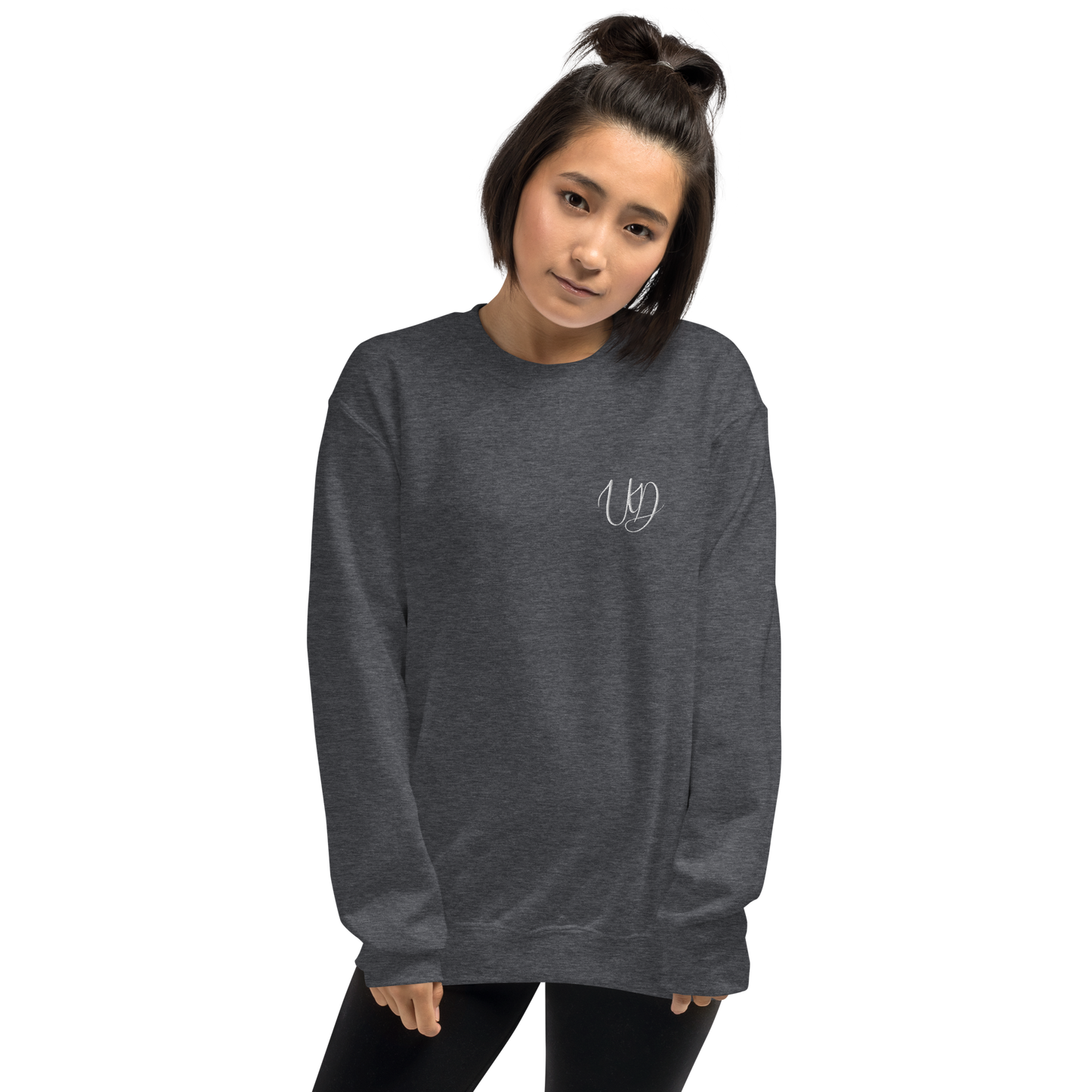 UNIFERENT EMBROIDERED SMALL logo white Unisex Sweatshirt (20)
