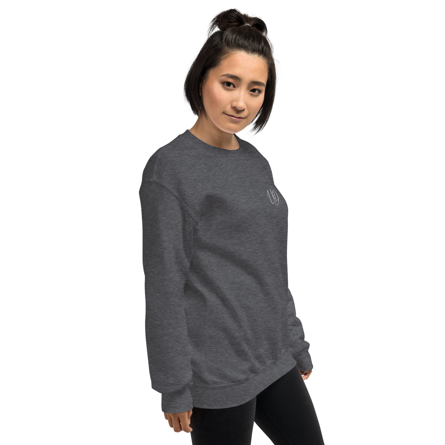 UNIFERENT EMBROIDERED SMALL logo white Unisex Sweatshirt (20)