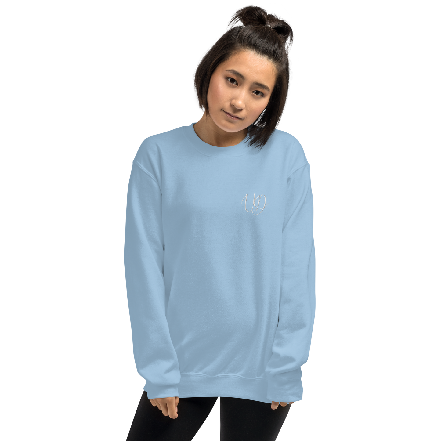 UNIFERENT EMBROIDERED SMALL logo white Unisex Sweatshirt (20)