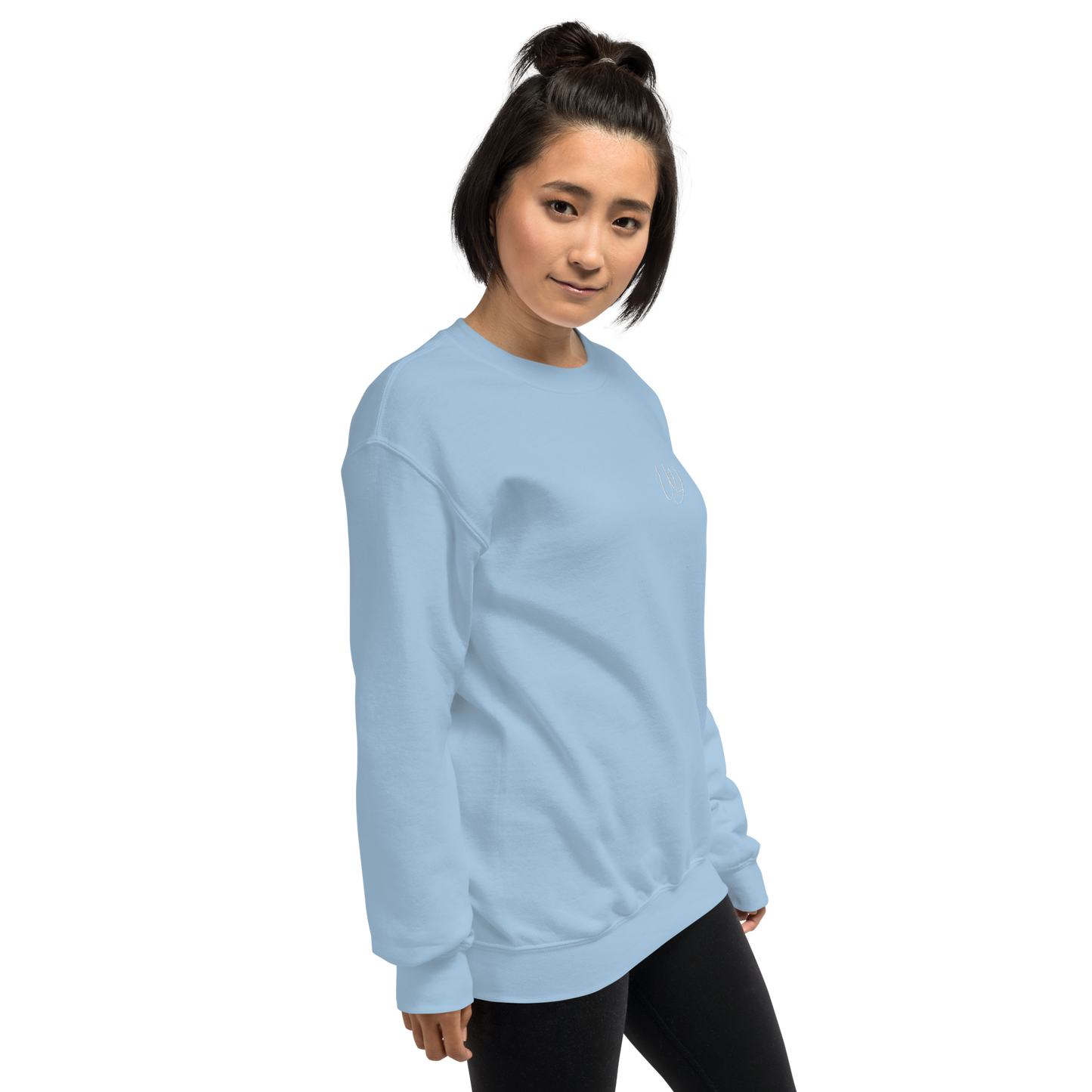 UNIFERENT EMBROIDERED SMALL logo white Unisex Sweatshirt (20)
