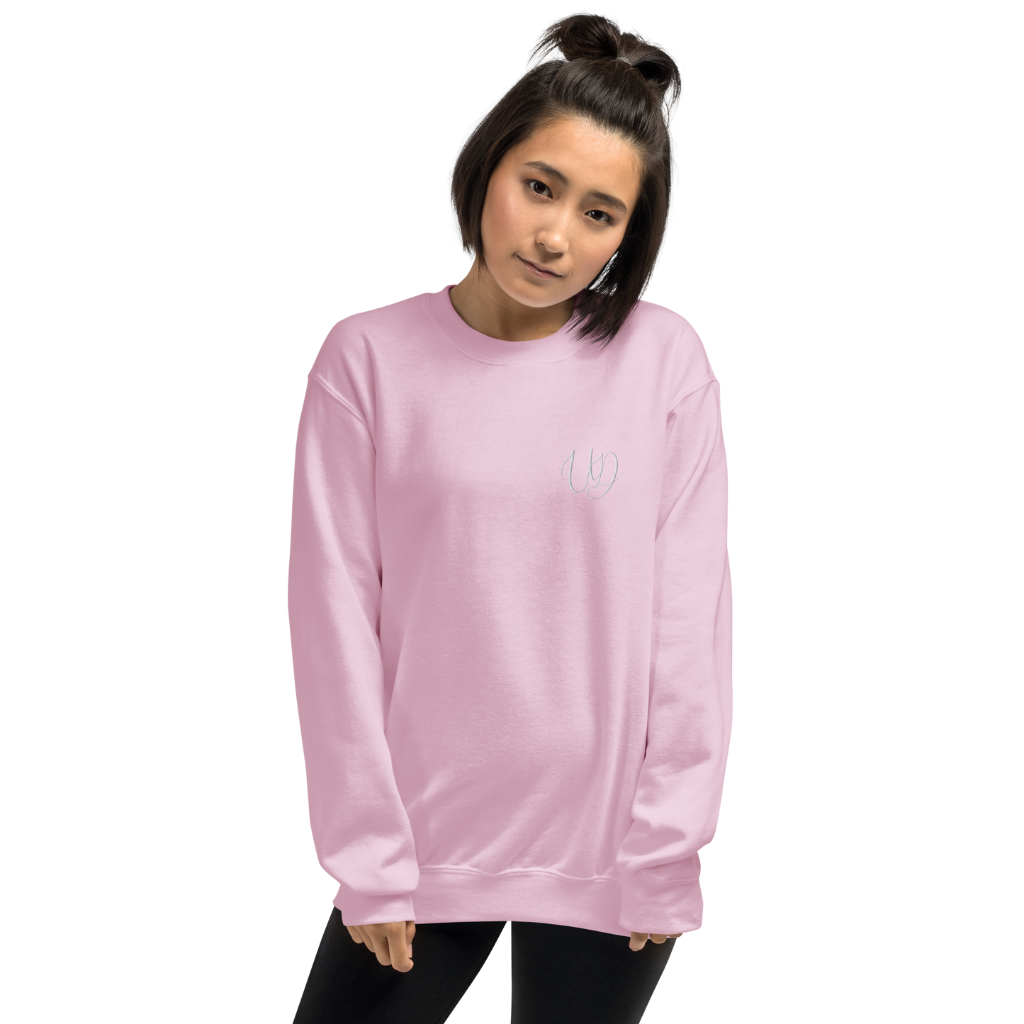 UNIFERENT EMBROIDERED SMALL logo white Unisex Sweatshirt (20)